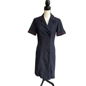 Vintage United Continental Airlines Stewardess Uniform Dress Navy 4T 1980s–90s